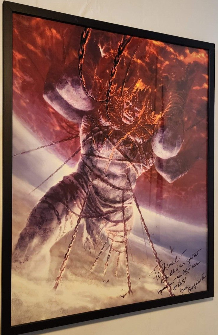 'GOD OF WAR II' POSTER SIGNED TO MICHAEL CLARKE DUNCAN *PERSONAL*- MCD #13