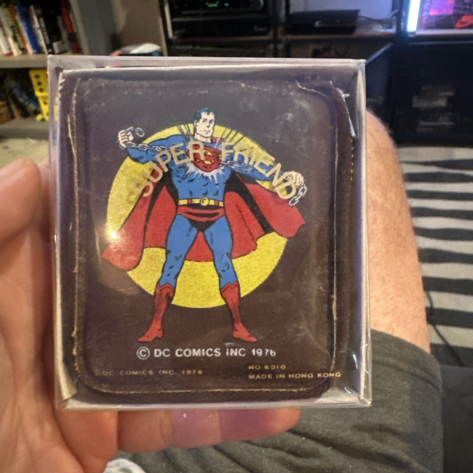 Vintage 1976 DC COMICS INC SUPERMAN WALLET PRISTINE CONDITION w/ ID CARD INSIDE