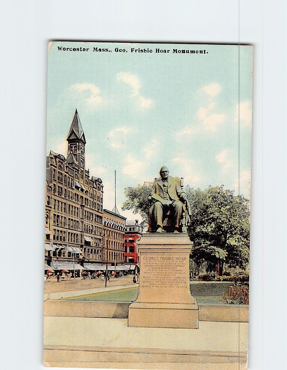 Postcard George Frisbie Hoar Monument Worcester Massachusetts USA