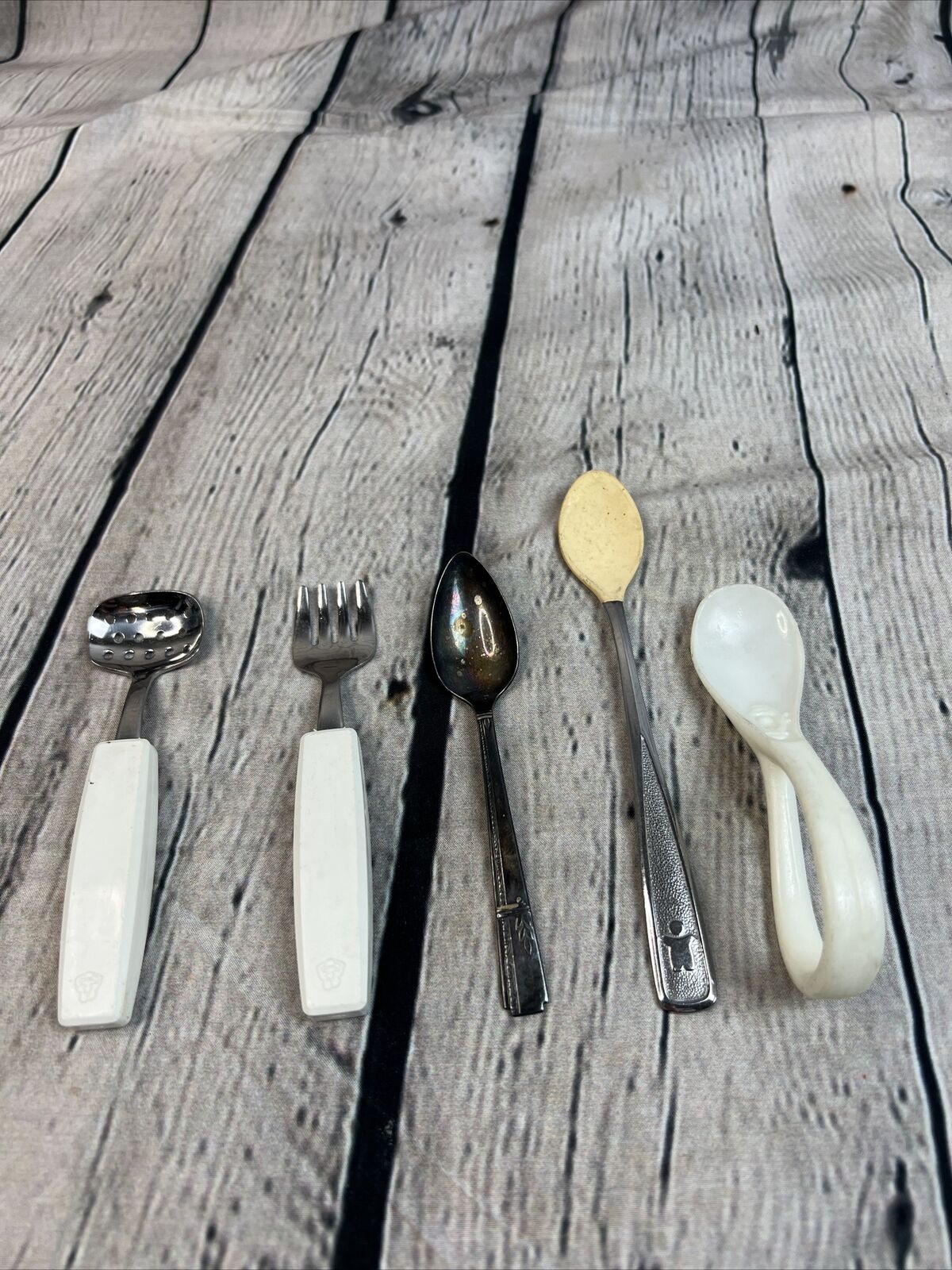 LOT OF 5 Vintage Baby Spoons And Forks