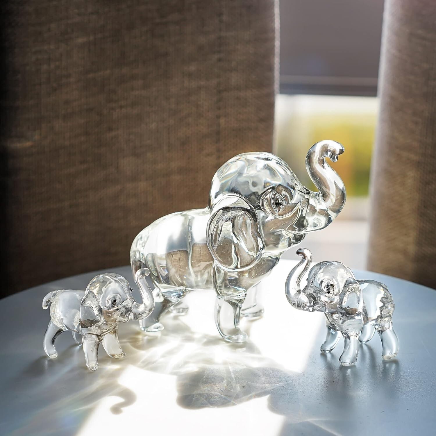 HDCRYSTALGIFTS Set of 3,Mother and Two Babies 3.78 x 2 x 3.46 inches