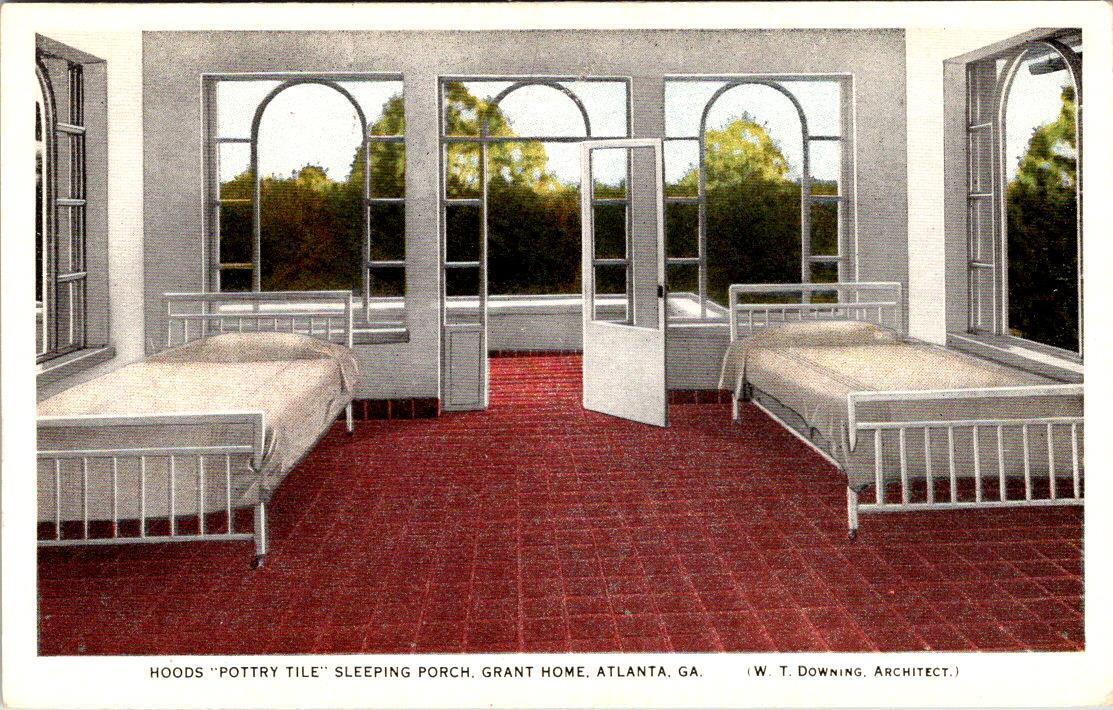 Atlanta GA Georgia B MIFFLIN HOOD BRICK CO ADVERTISING Grant Home Porch Postcard