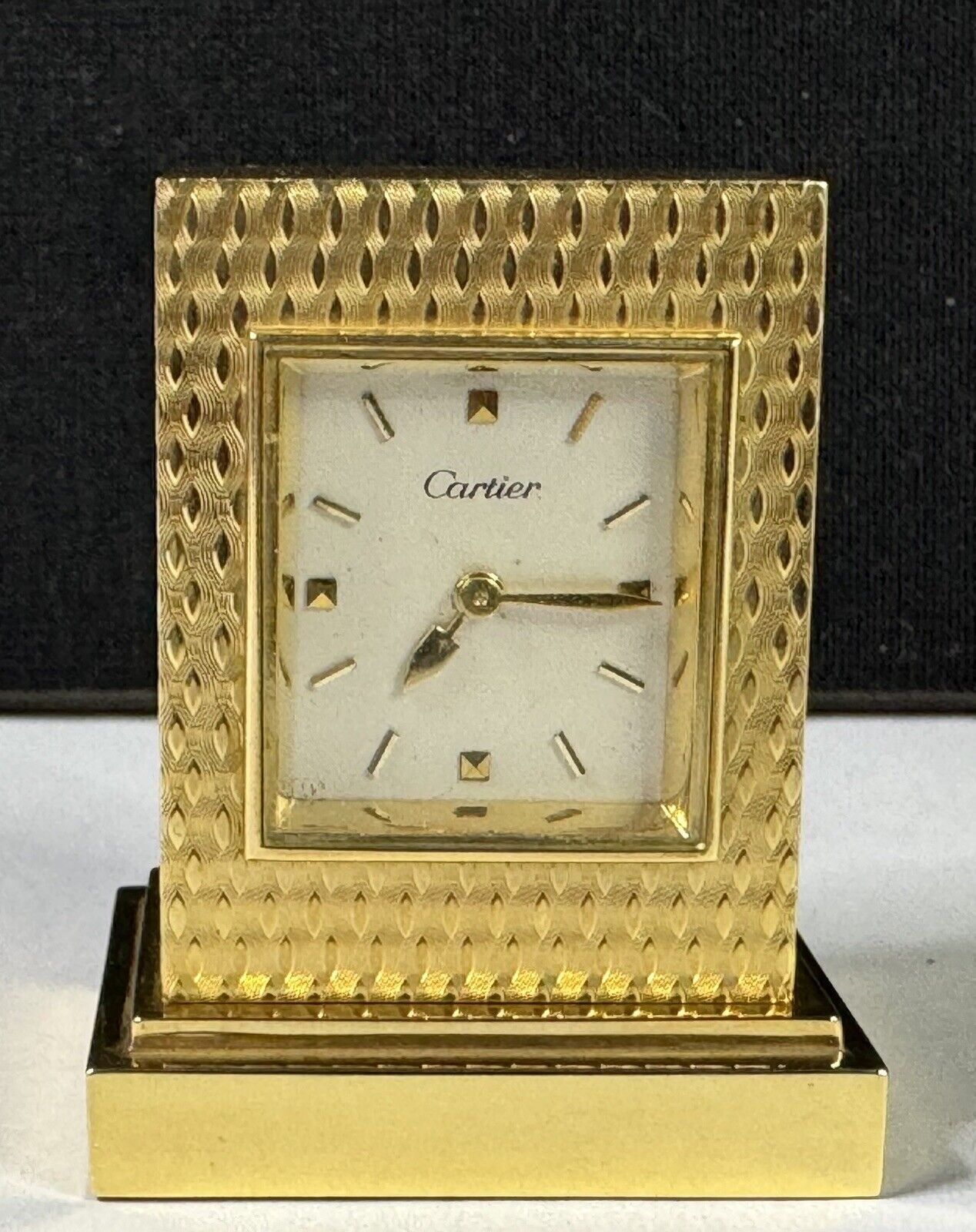 CARTIER Vintage 14K Gold  Travel Clock