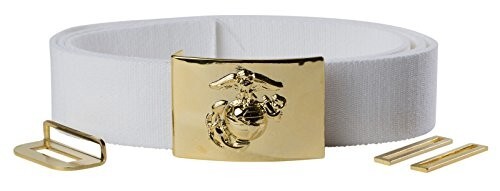 USMC Marine Corps NCO Parade & Ball Dress Blues White Belt with Buckle Official USMC Marine Corps NCO Parade & Ball Dress Blues White Belt with Buckle Official
