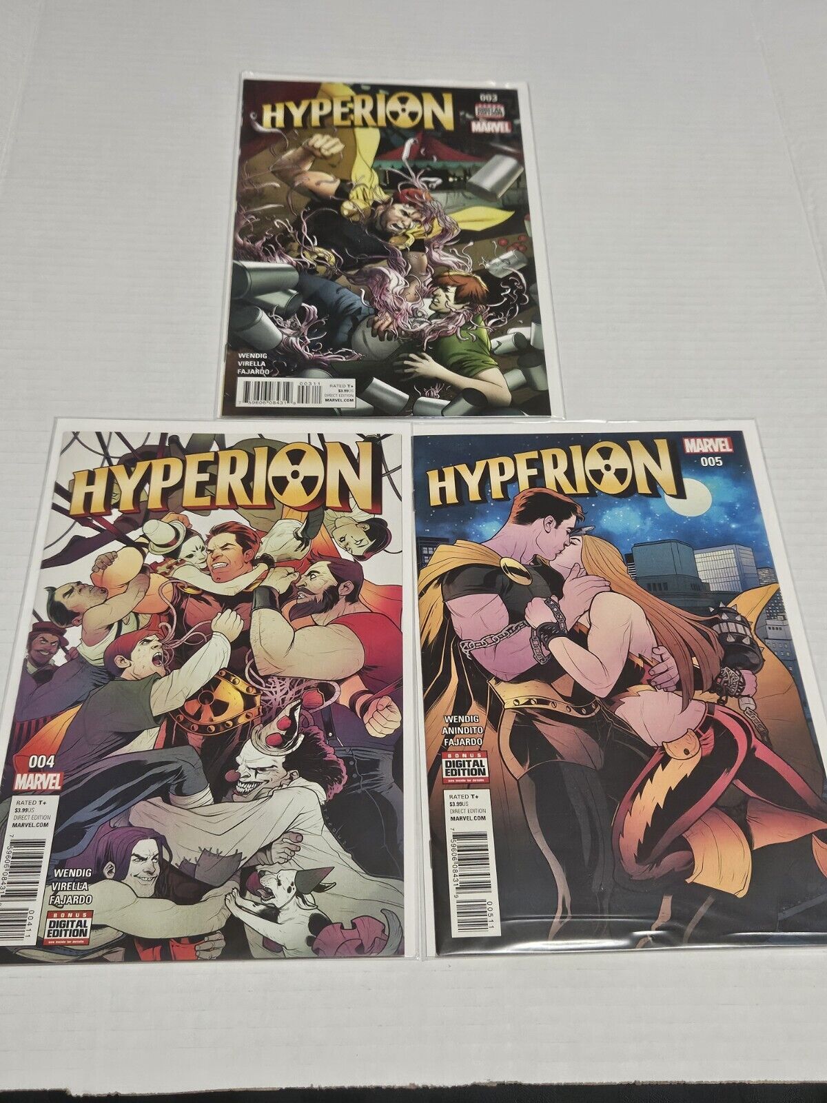 Hyperion Lot of Comics ( 2016 series) Marvel Lot #s  3 4 5 ,  Wendig