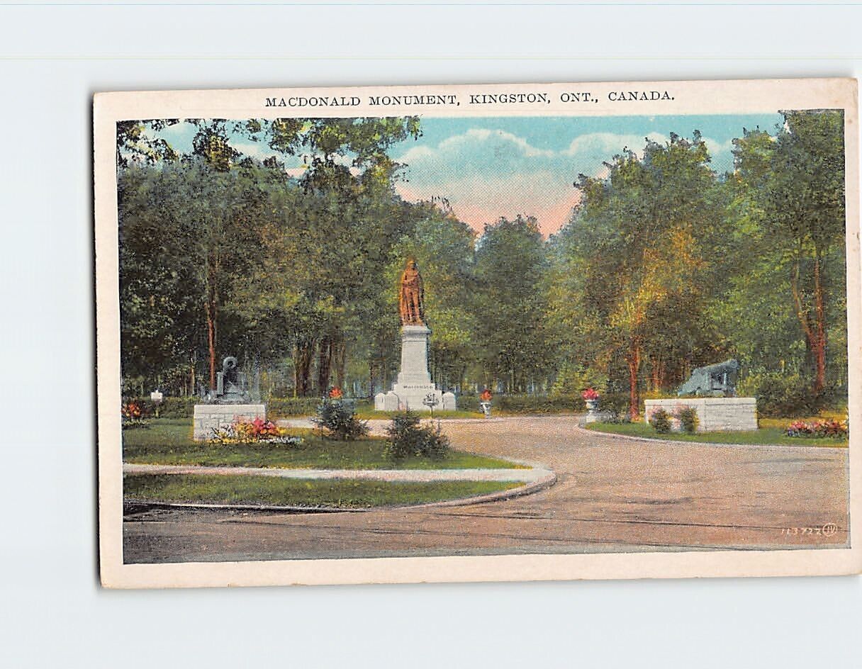 Postcard Macdonald Monument Kingston Ontario Canada