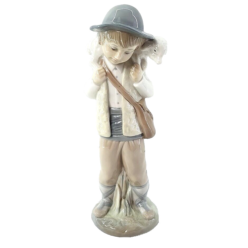 Vintage Zaphir by Lladro Figurine Shepherd Boy With Lamb Porcelain Made in Spain