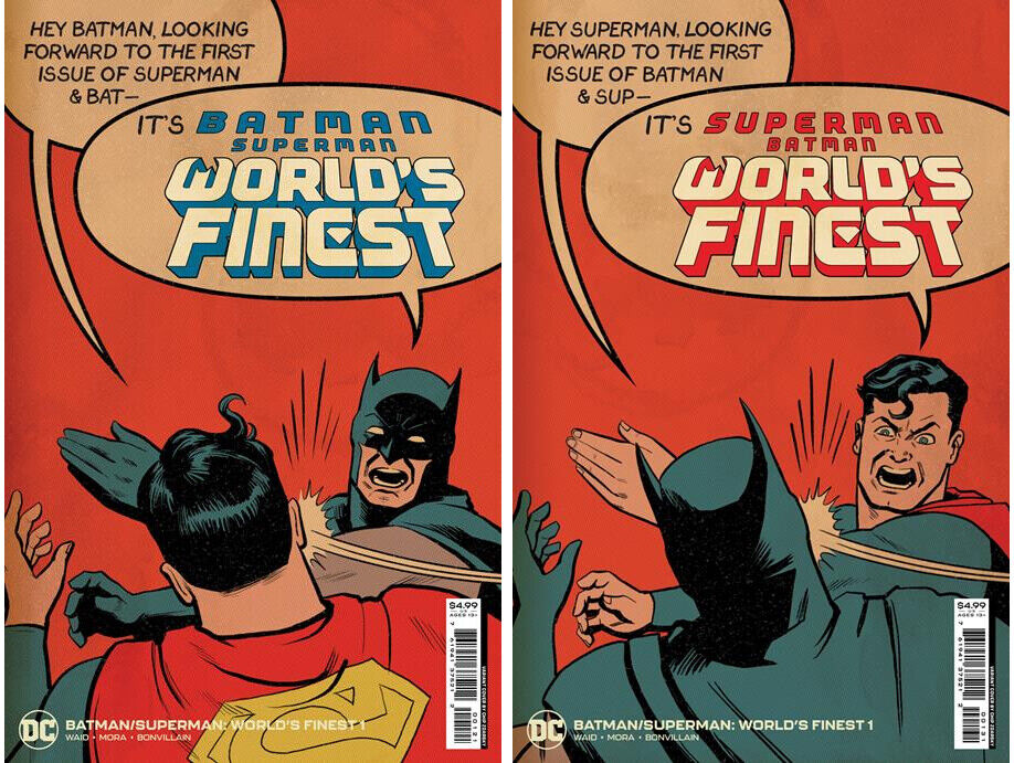 BATMAN/SUPERMAN: WORLD'S FINEST #1 (1:25 SLAP BATTLE MEME SET OF 2 BY ZDARSKY)