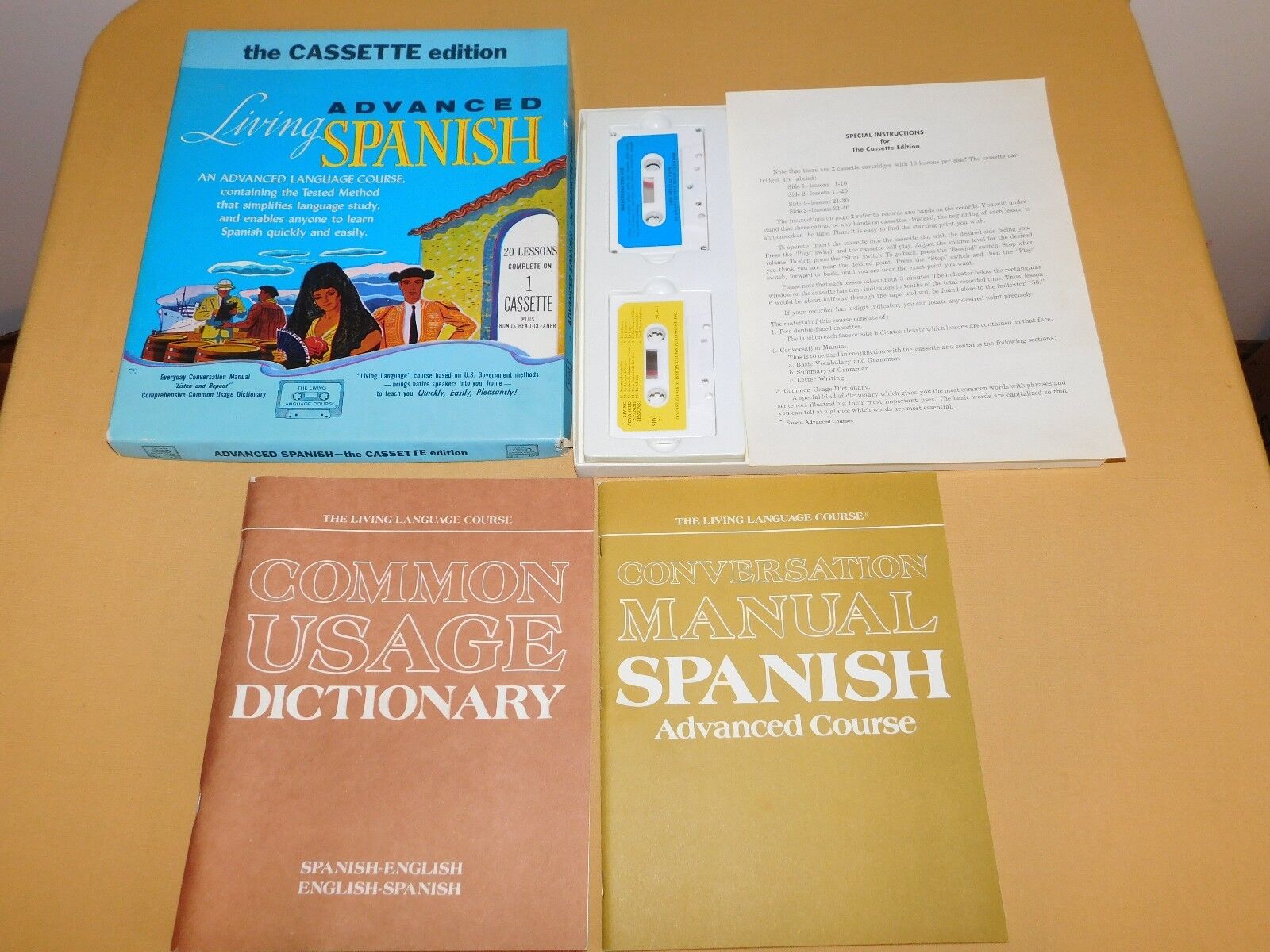 VINTAGE 1968 ADVANCED LIVING SPANISH CASSETTE EDITION LANGUAGE COURSE