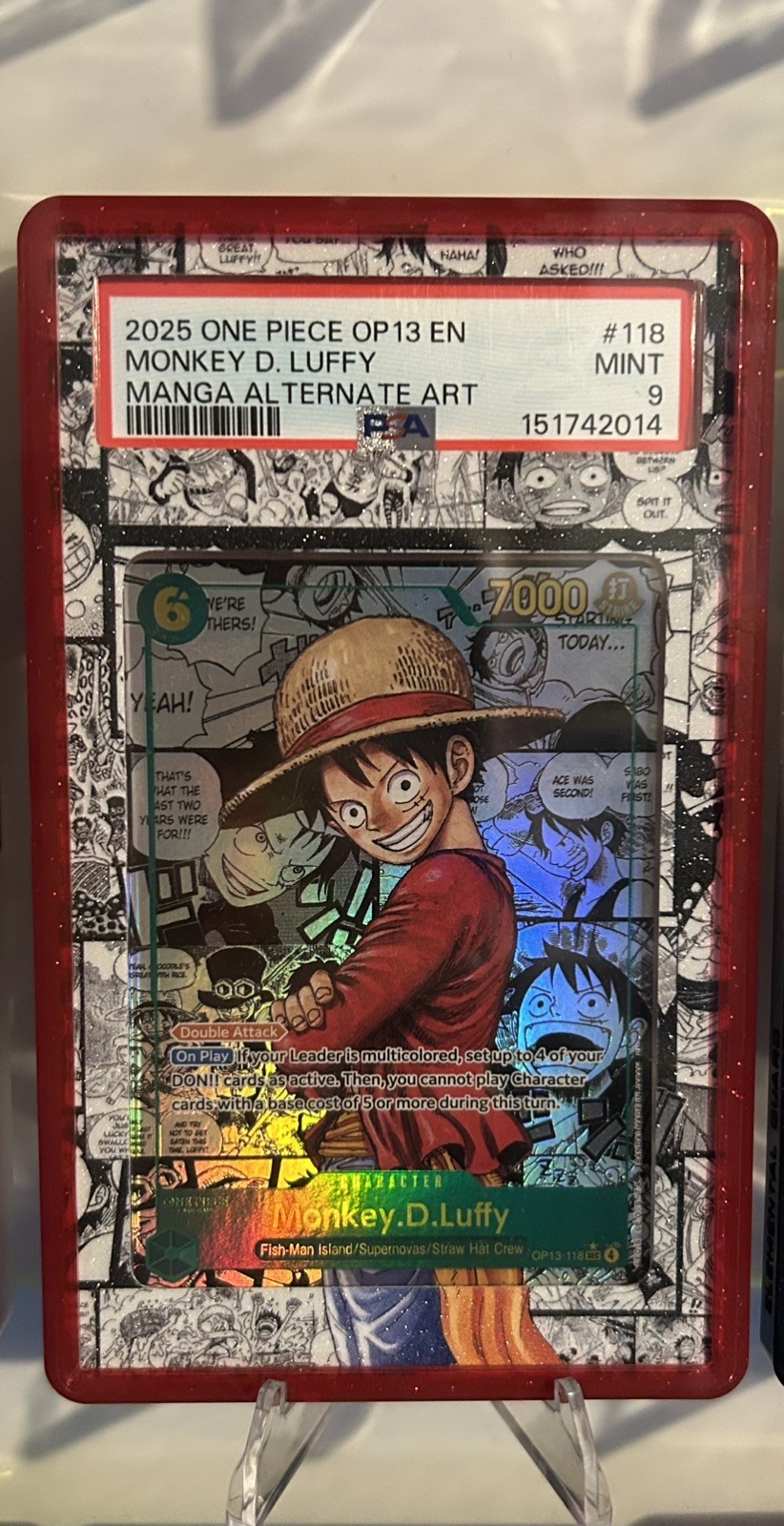 2025 One Piece Carrying On His Will Manga Monkey D. Luffy #OP13-118 PSA 9 2025 One Piece Carrying On His Will Manga Monkey D. Luffy #OP13-118 PSA 9