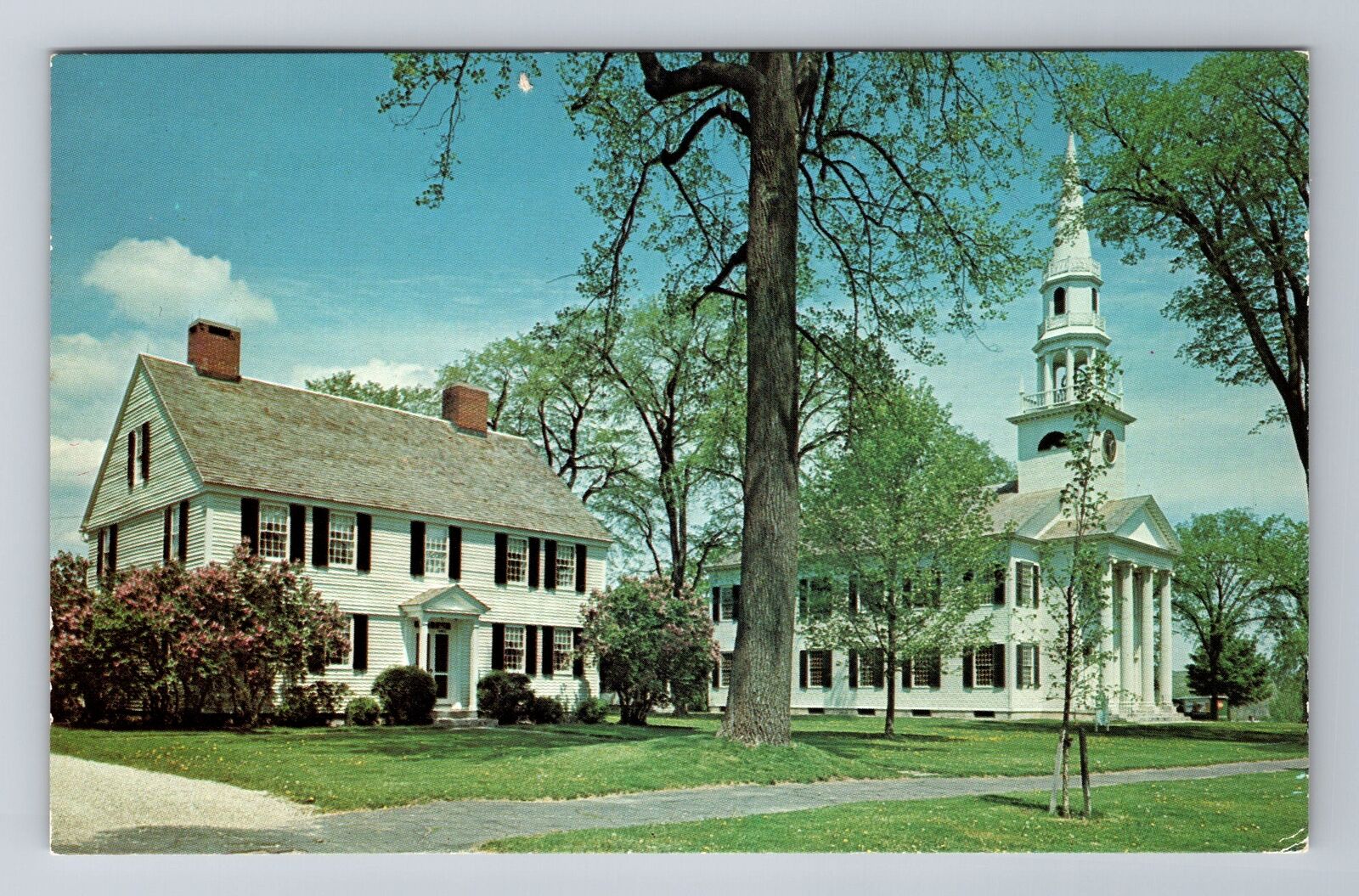 Litchfield CT-Connecticut, The Green, Antique Vintage Souvenir Postcard