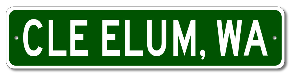 Cle Elum, Washington Metal Wall Decor City Limit Sign - Aluminum