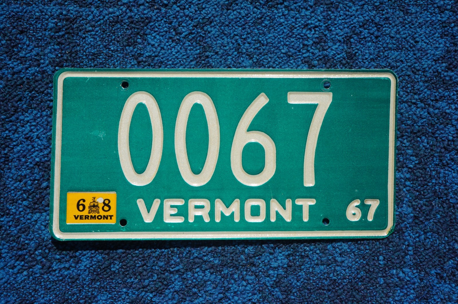 1967 1968 Vermont SAMPLE License Plate 1967 1968 Vermont SAMPLE License Plate