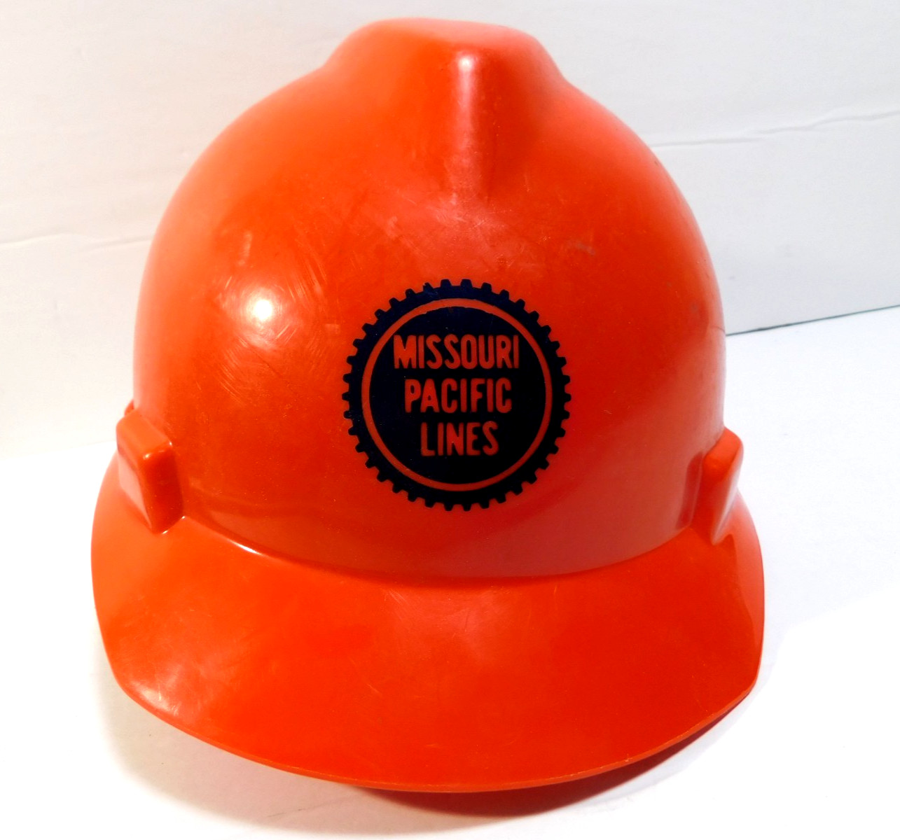 Missouri Pacific Lines Orange Hard Hat V-Gard Style MSA 995974 SEI Cert. (NB)
