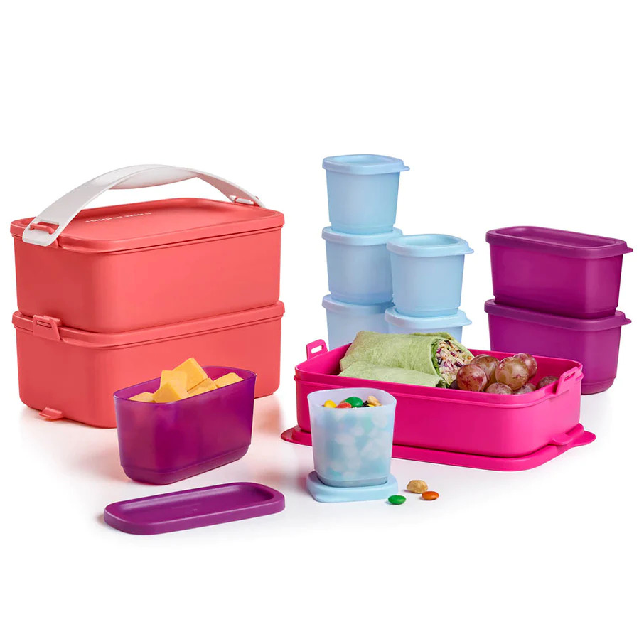 NEW Tupperware Pack-n-Carry 12 pc picnic Set lunch meal prep school