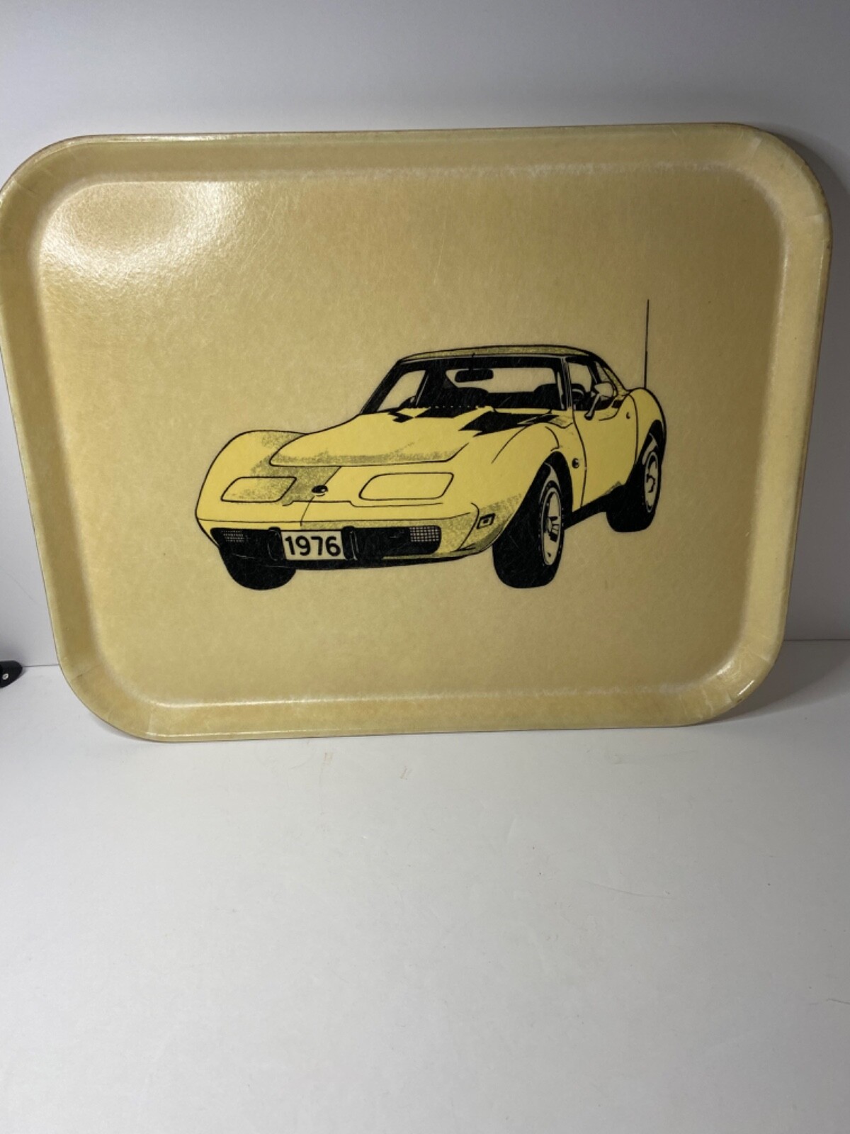 Vintage 70s Bolta Chevy ‘76 Corvette Fiberglass Serving Tray General Tire USA G7