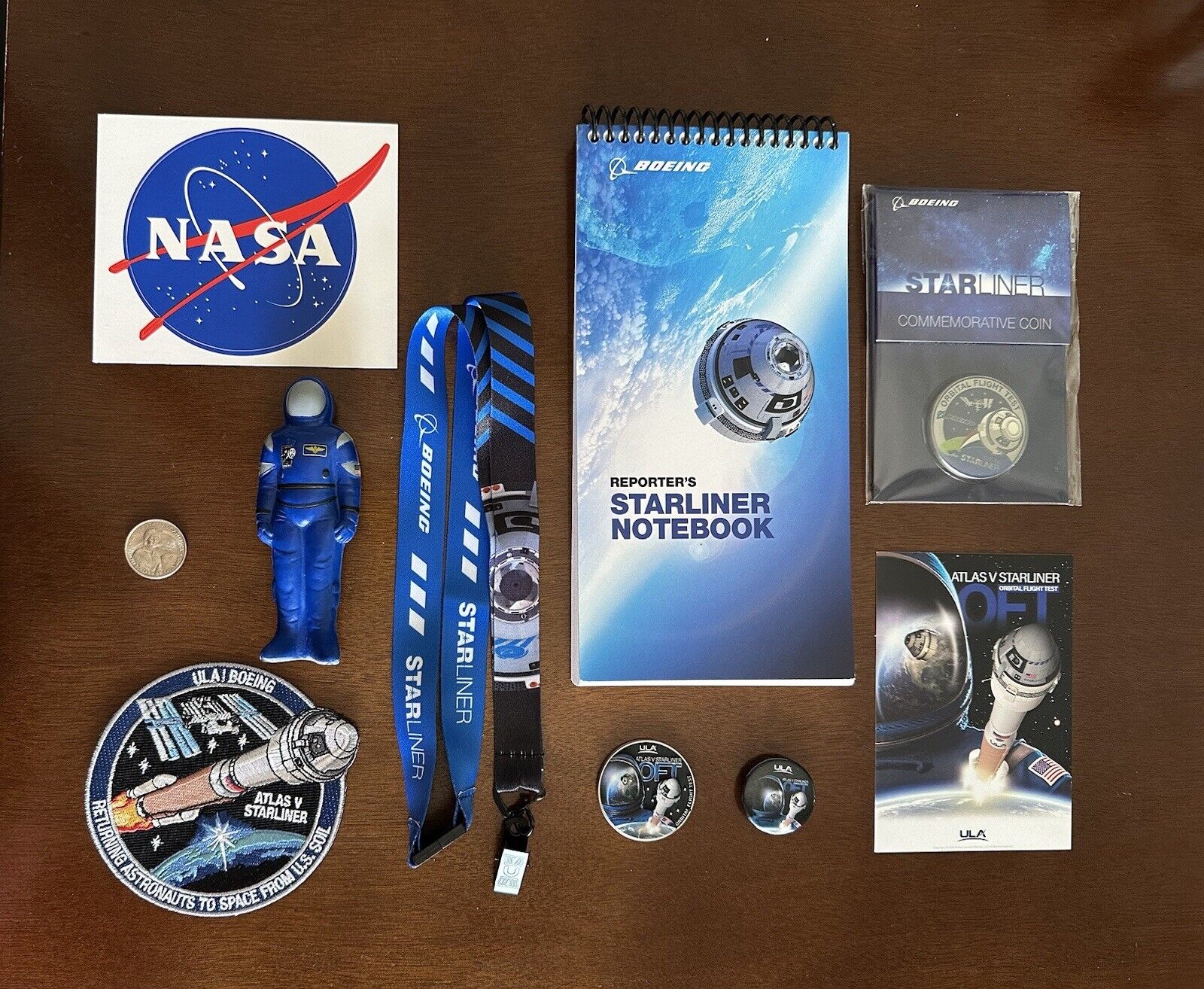BIG LOT ULA Atlas V Boeing Starliner OFT Mission Coins Magnet Stickers NASA