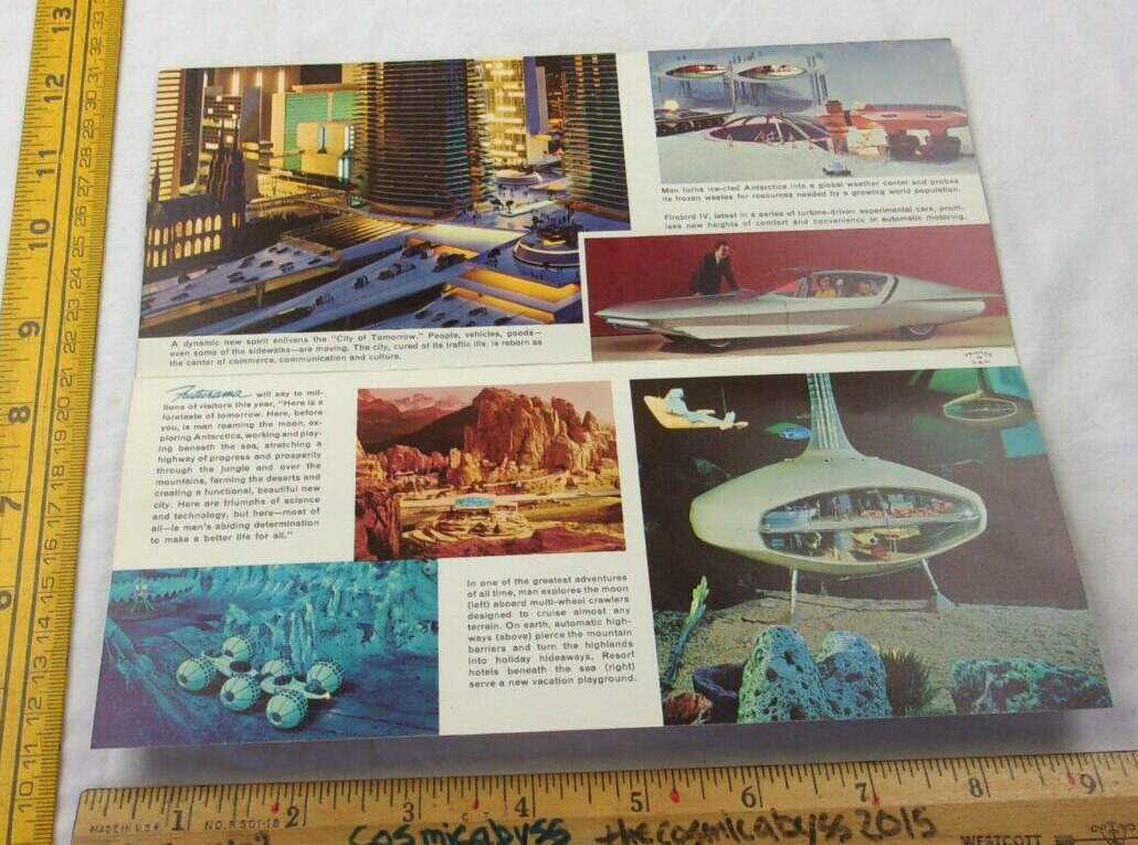 1965 GM General Motors Futurama World\'s Fair mailer Future concepts foldout pc