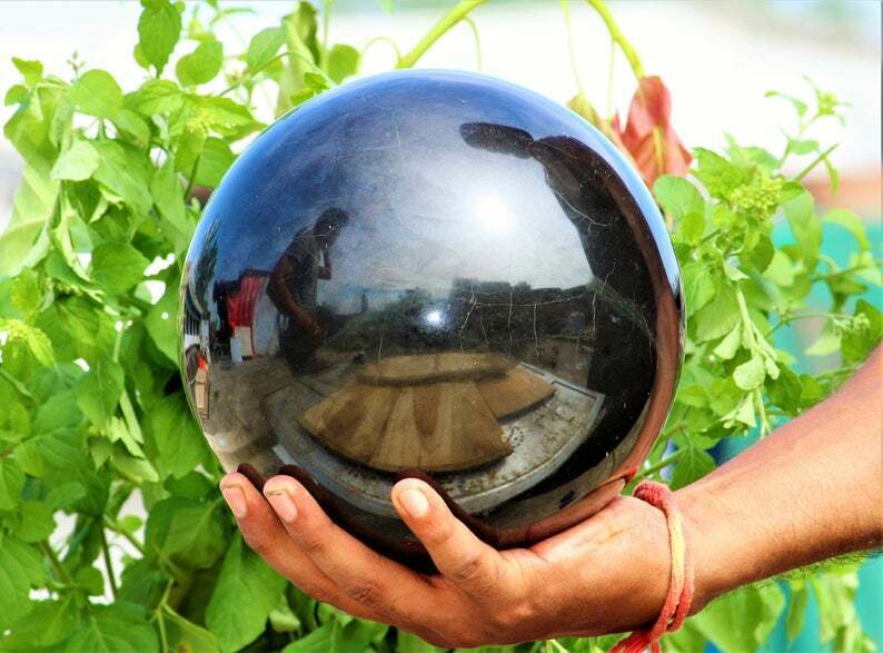 Nice Huge 190MM Black Tourmaline Stone Quartz Healing Reiki Chakra Sphere Ball