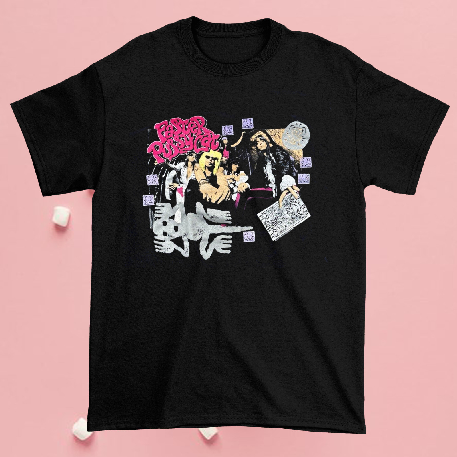 Faster Pussycat Vintage 1990 One Side Black Unisex S-234Xl shirt