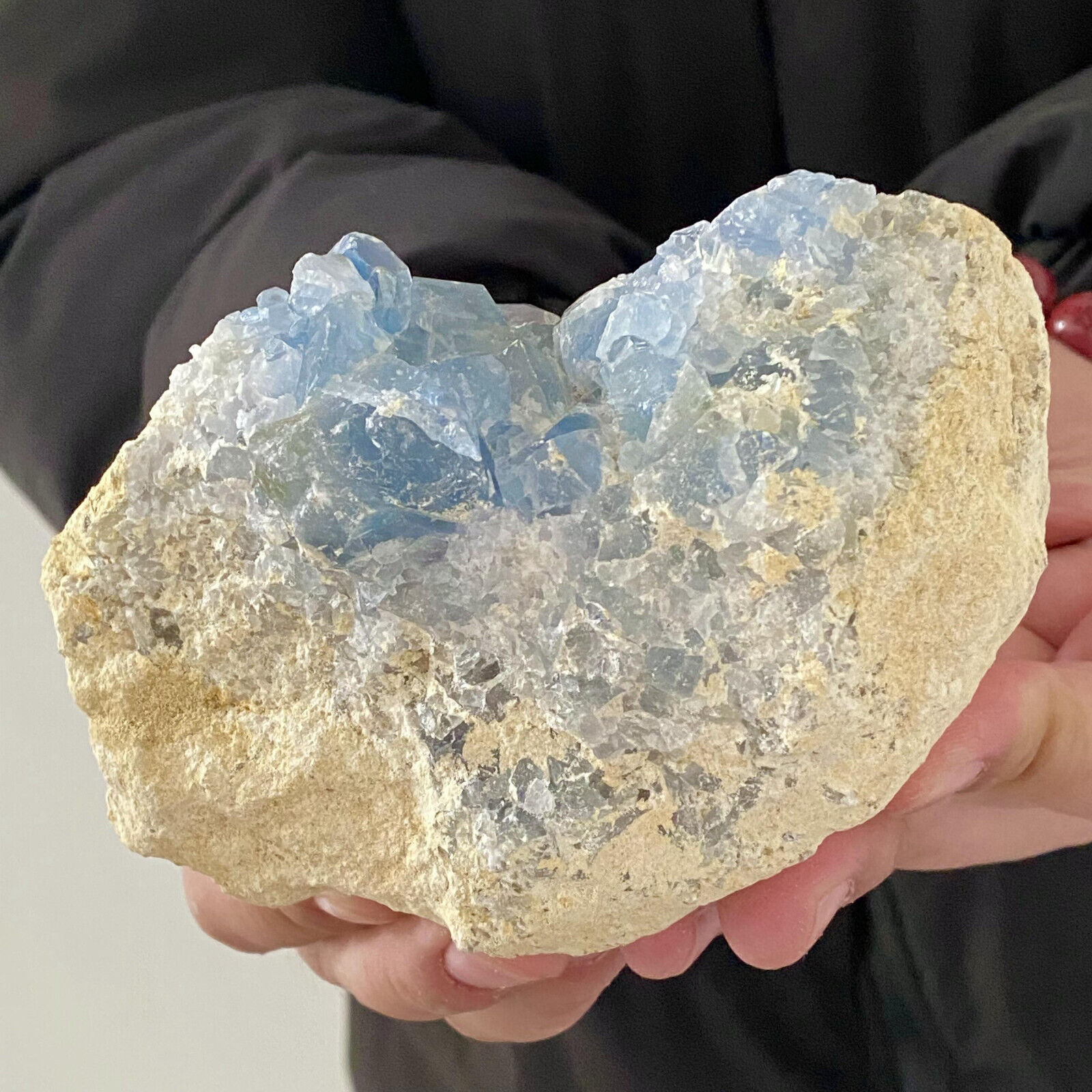 2.14LB Natural and beautiful blue white crystal cave mineral sample