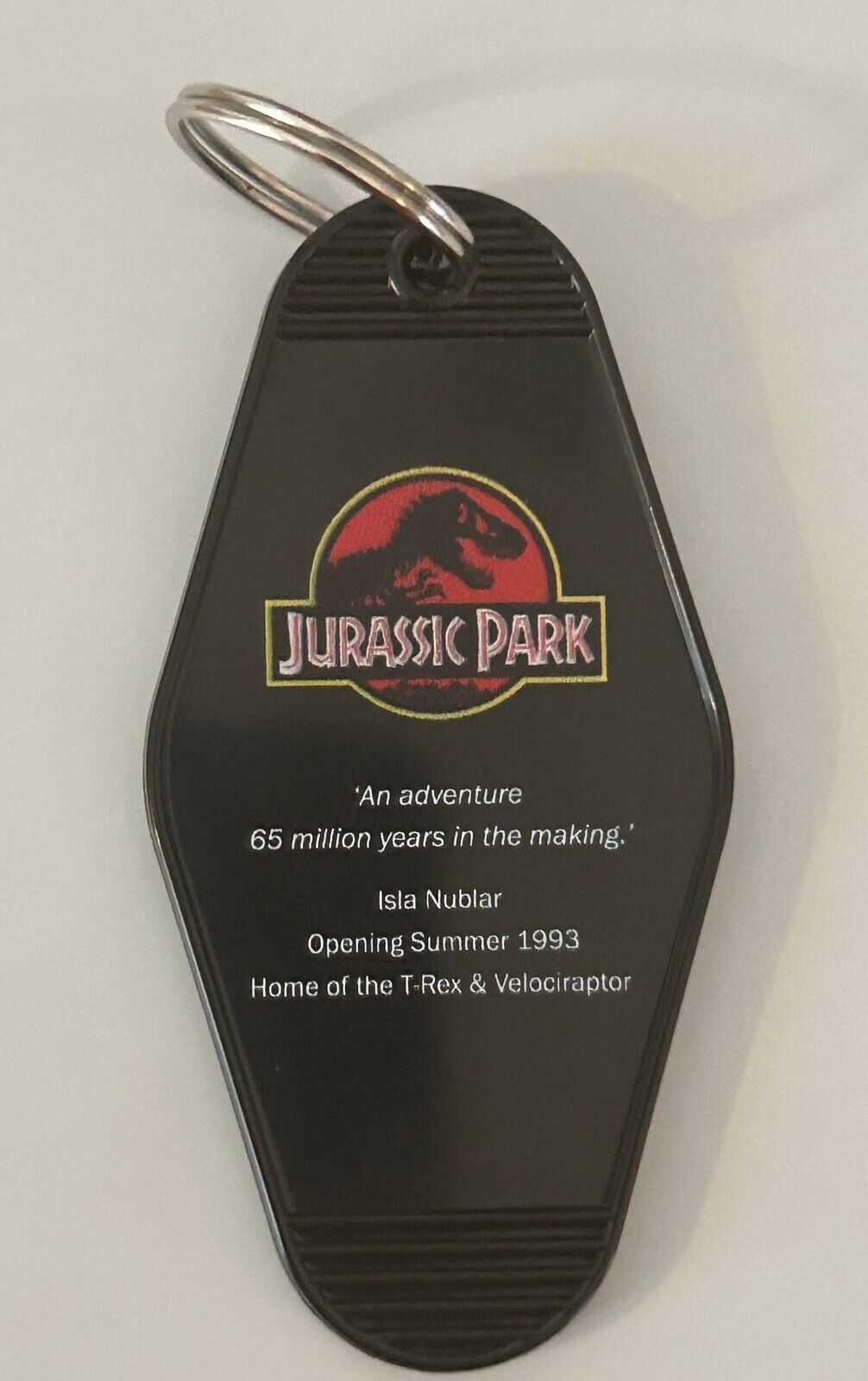 Jurassic Park inspired movie keytag