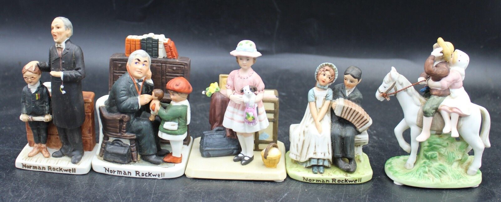 Vintage Norman Rockwell Figurines By Norman Rockwell Museum Lot Of 5