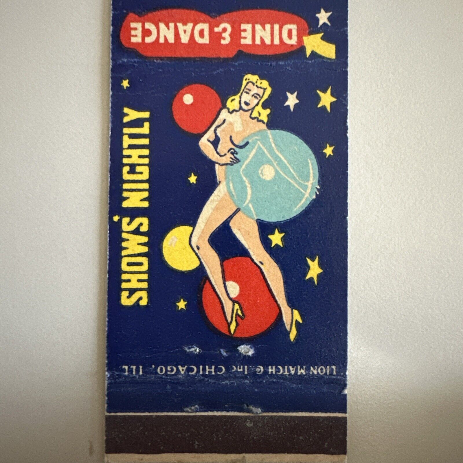 Vintage 1940s Club Trocadero Chicago Burlesque Girlie Bar Matchbook Cover