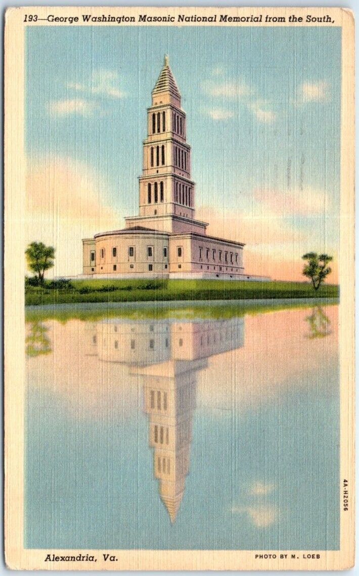 Postcard - George Washington Masonic National Memorial from the South - Virginia