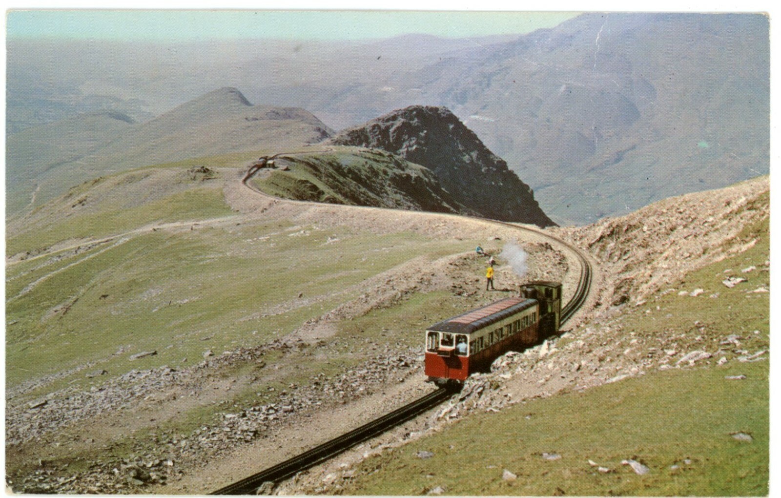 Snowdonia Wales Snowdon Mountain Railway Train Chrome Postcard c1960s Posted