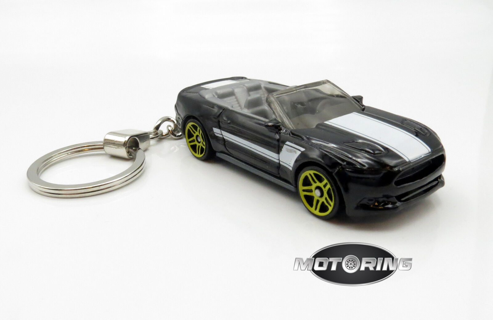 2015 '15 Ford Mustang GT Black Convertible Car Rare Novelty Keychain 1:64