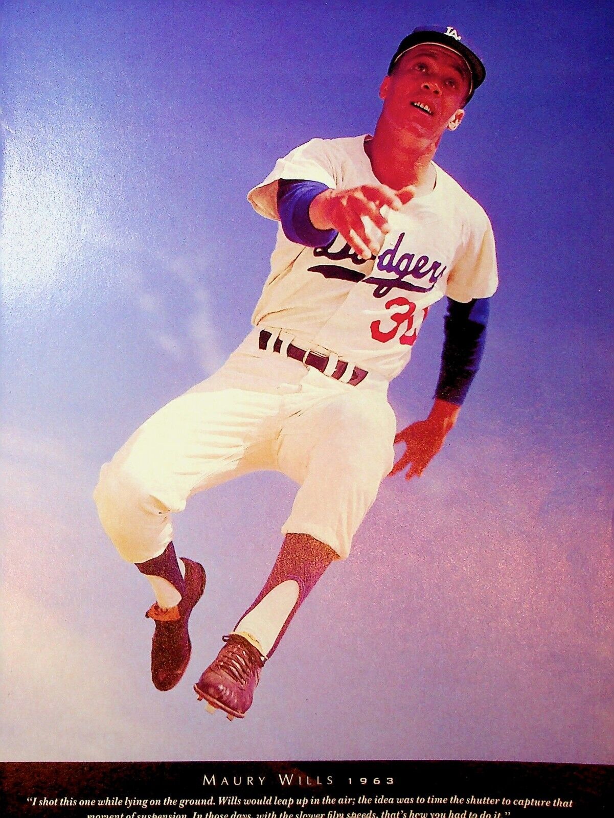 Original 1963 Magazine Picture: Baseball; Maury Wills