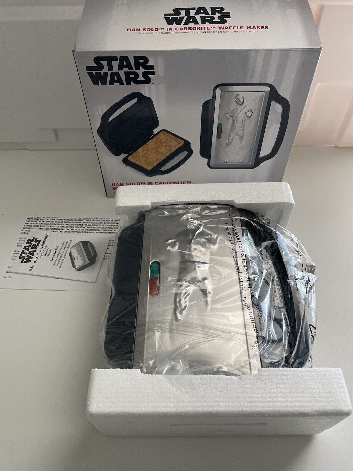 Star Wars Waffle Maker Han Solo In Carbonite Disney Uncanny Brands RARE OPEN BOX