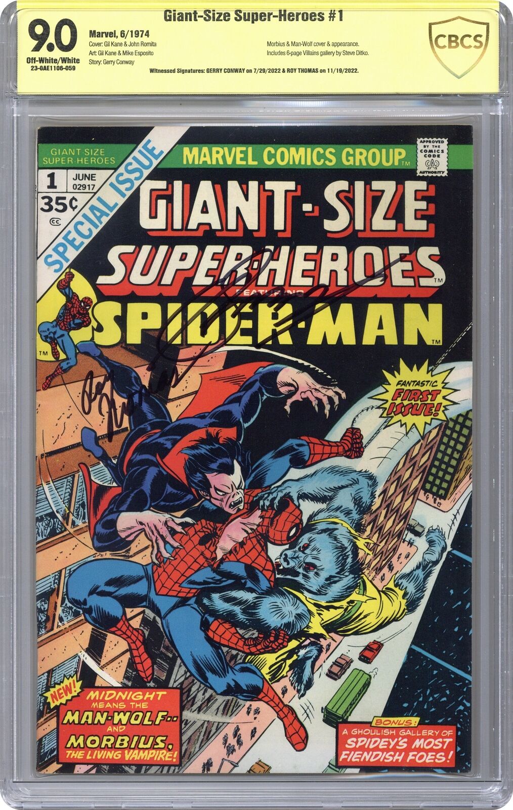 Giant Size Super Heroes Featuring Spider-Man #1 CBCS 9.0 SS Conway/Thomas 1974