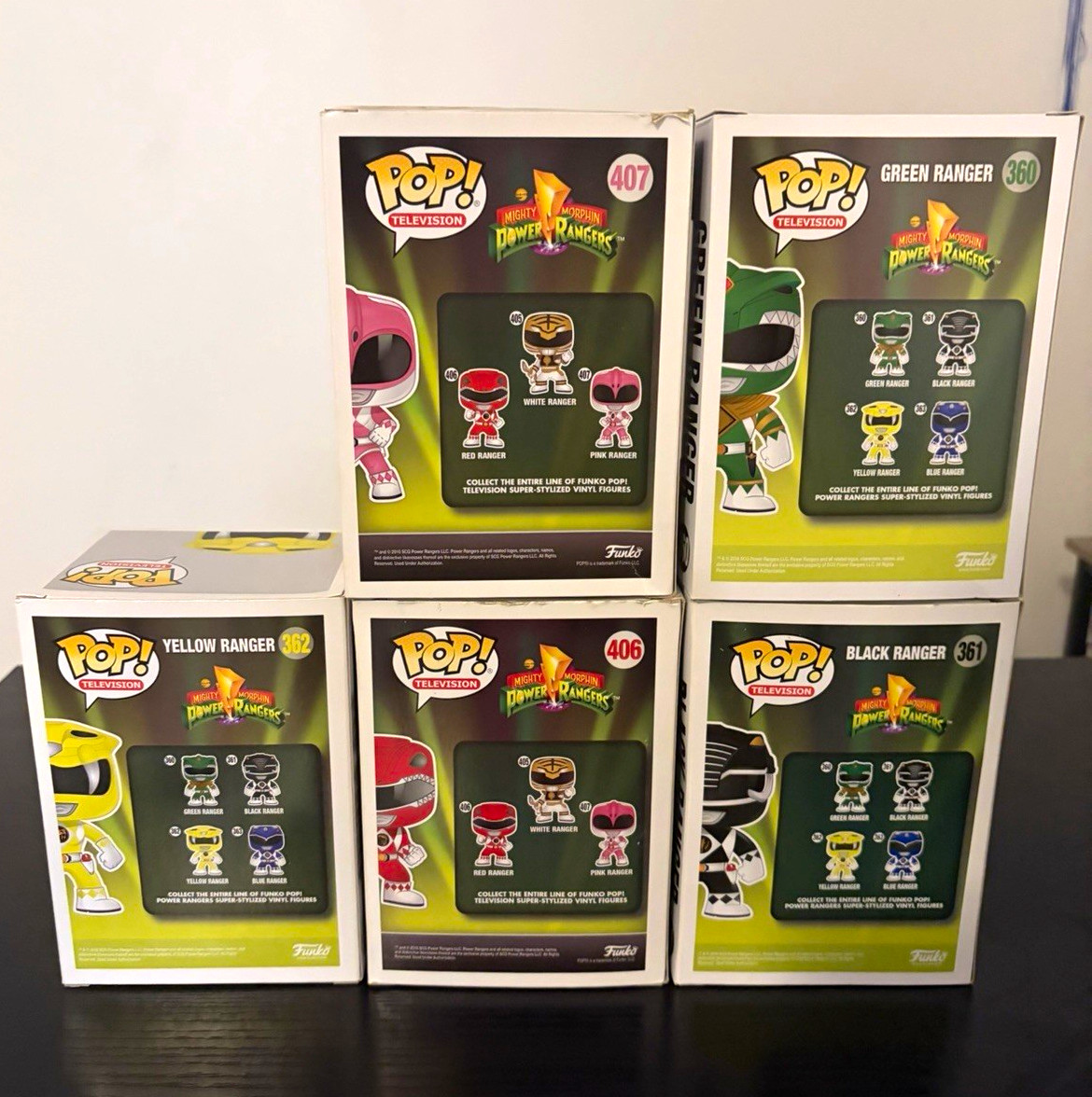 Funko Pop Mighty Morphin Power Rangers Mixed Lot Pink Green Yellow Black White