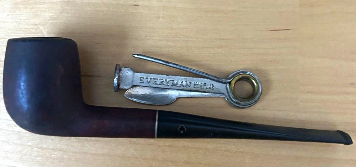 Vintage Comoy’s Everyman London Briar Tobacco Estate Pipe & Made In England Tool