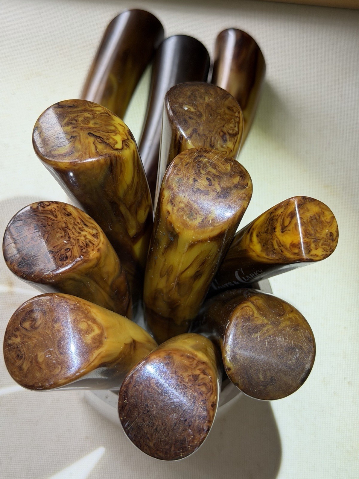 Beautiful Vintage Bakelite/Catalin Handles XXL Set Of 11 Pieces