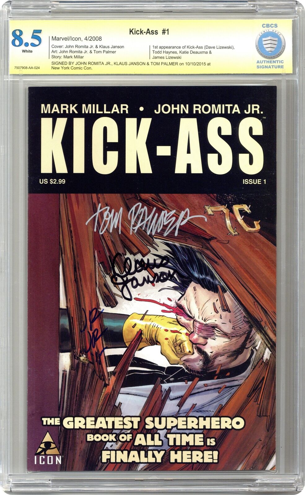 Kick-Ass 1A 1st Printing CBCS 8.5 SS Romita Jr./Janson/Palmer 2008