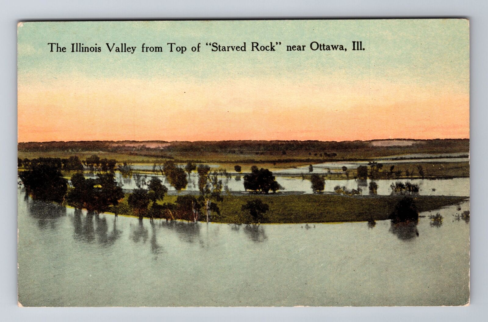 Ottawa IL-Illinois, Valley From Top Of Starved Rock, Antique, Vintage Postcard