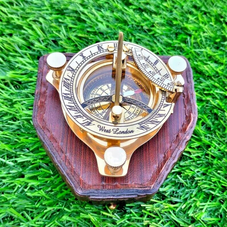 Sundial, Compass West London, Solid Brass Nautical Compass Navigational Compass