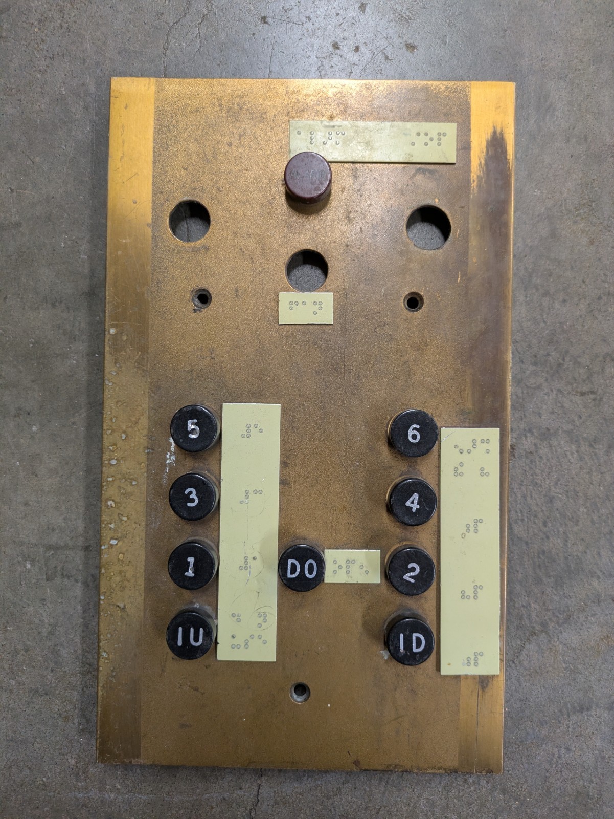 Vintage Elevator Car Button Panel  