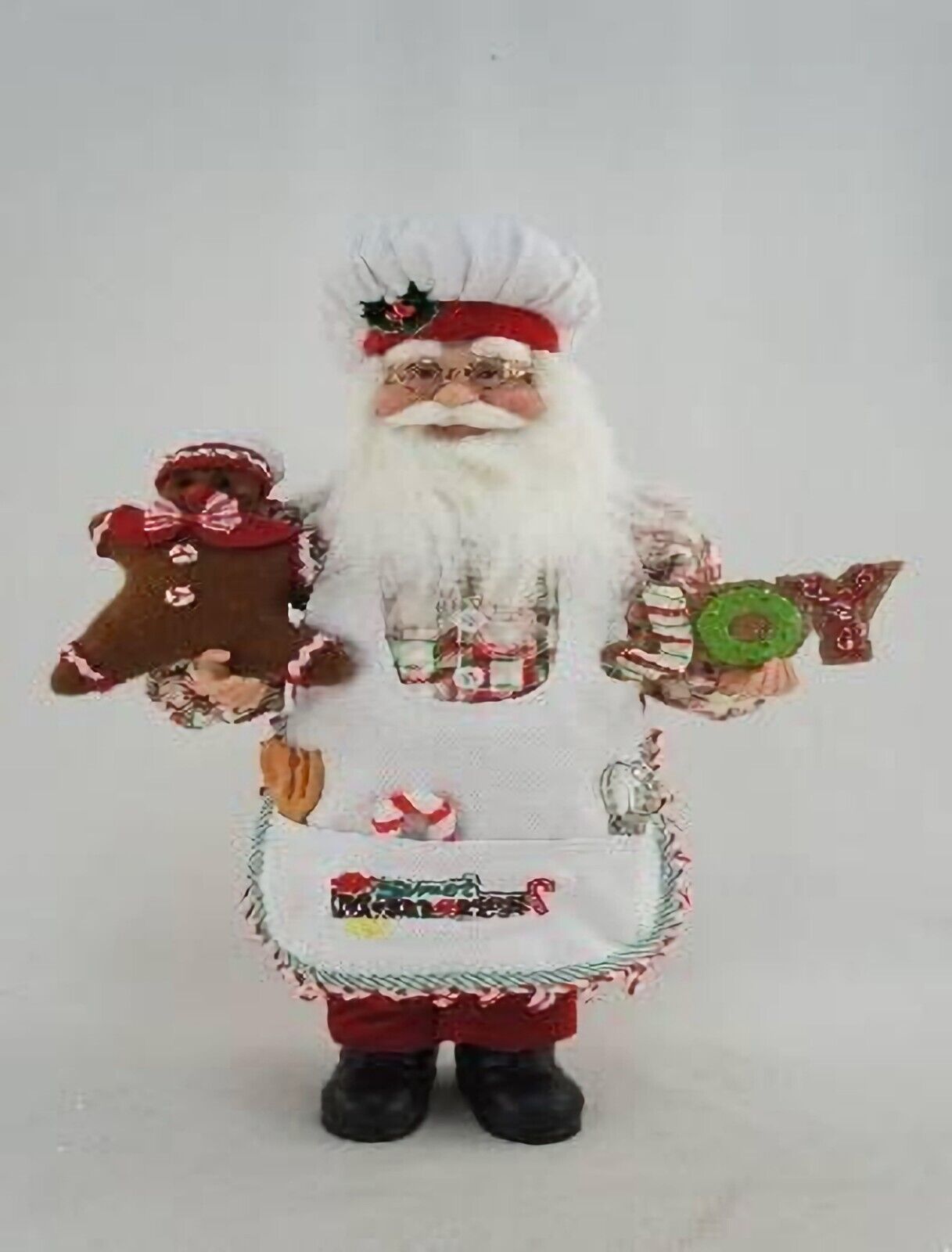 18IN CANDY & COOKIE BAKER CHEF STANDING SANTA FIGURINE HOLIDAY CHRISTMAS DECOR