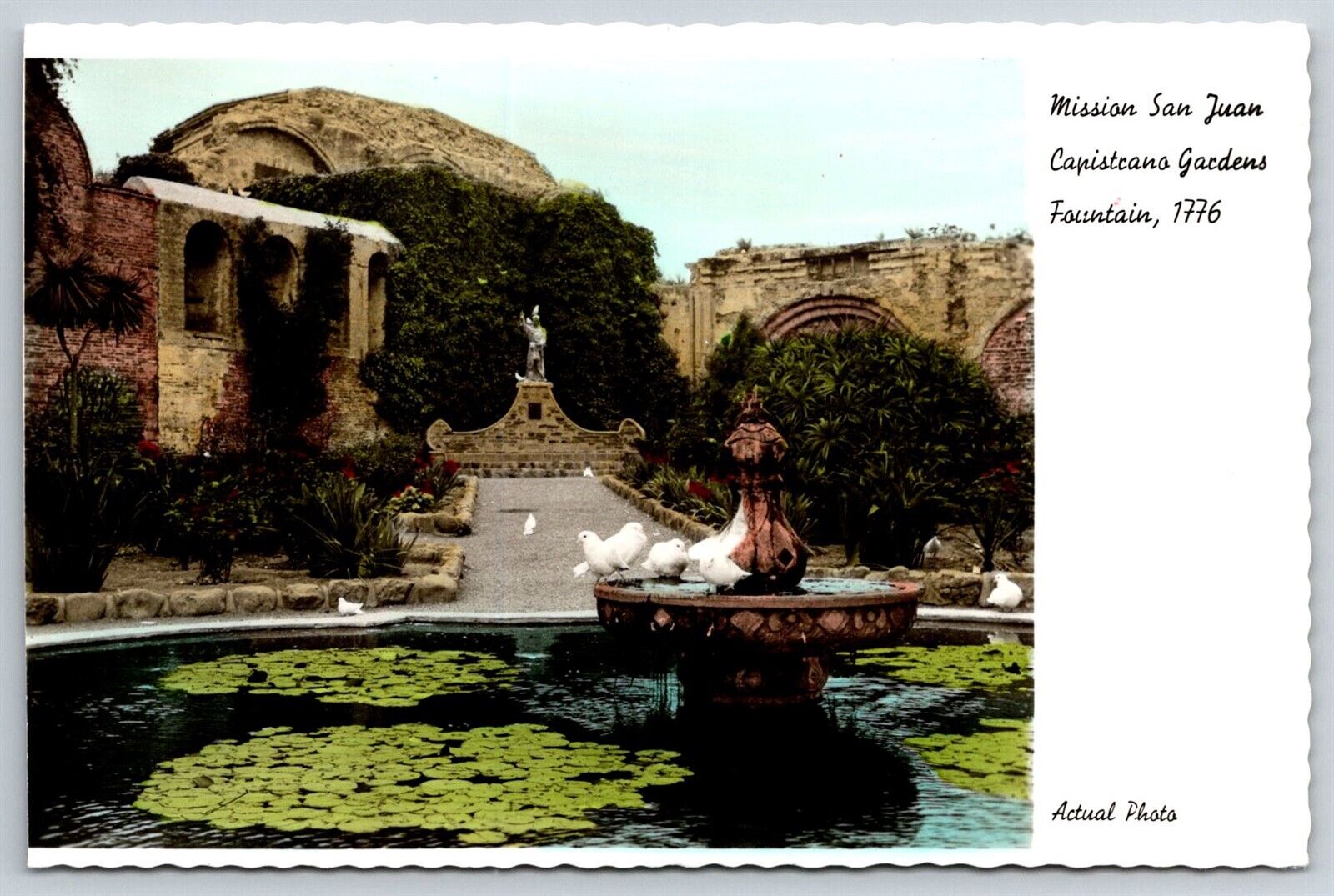 Postcard Mission San Juan Capistrano Garden California Ca Founded 1776 Vintage