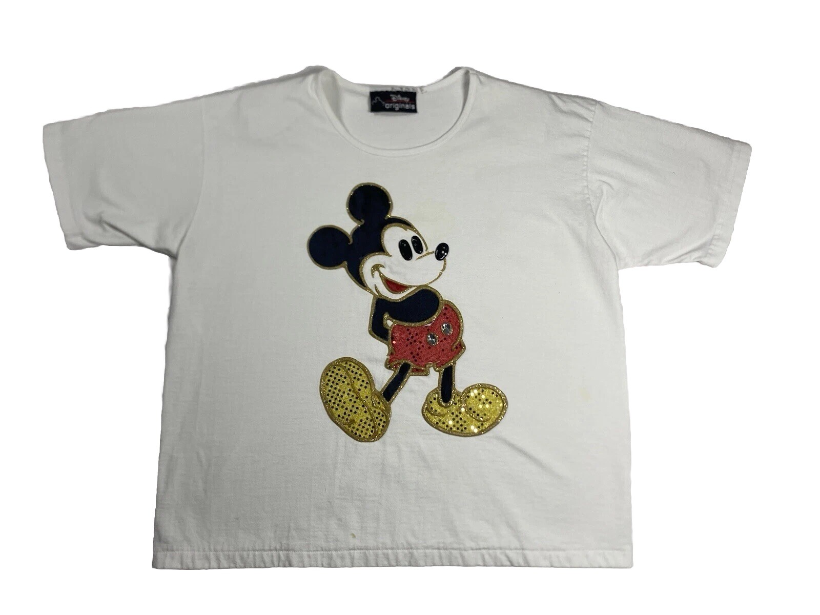 VTG DISNEY T SHIRT Originals Mickey Mouse Disney Parks White SIZE XL Distressed