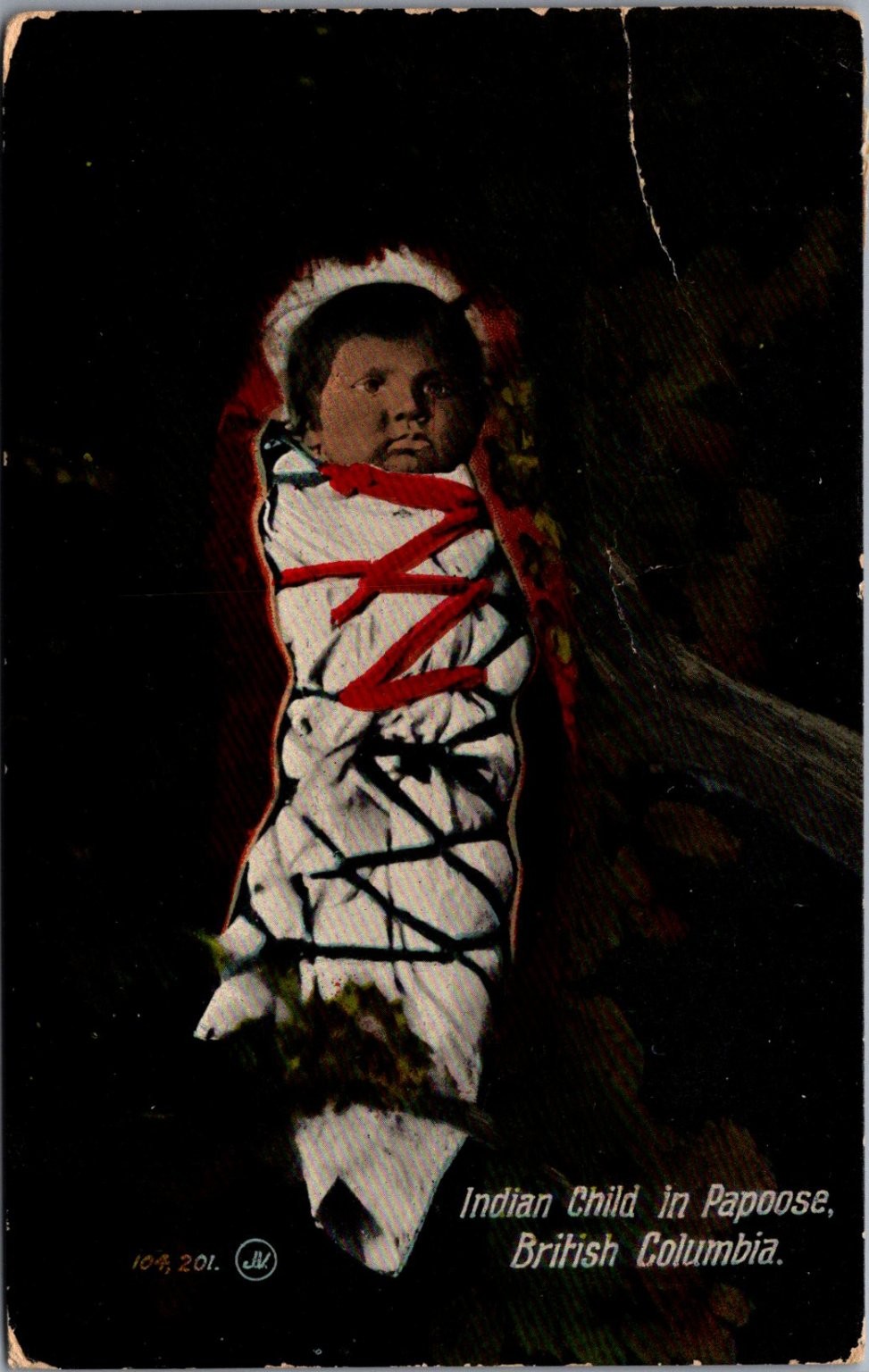 1914 RPPC Indian Child Papoose British Columbia Vancouver Postcard