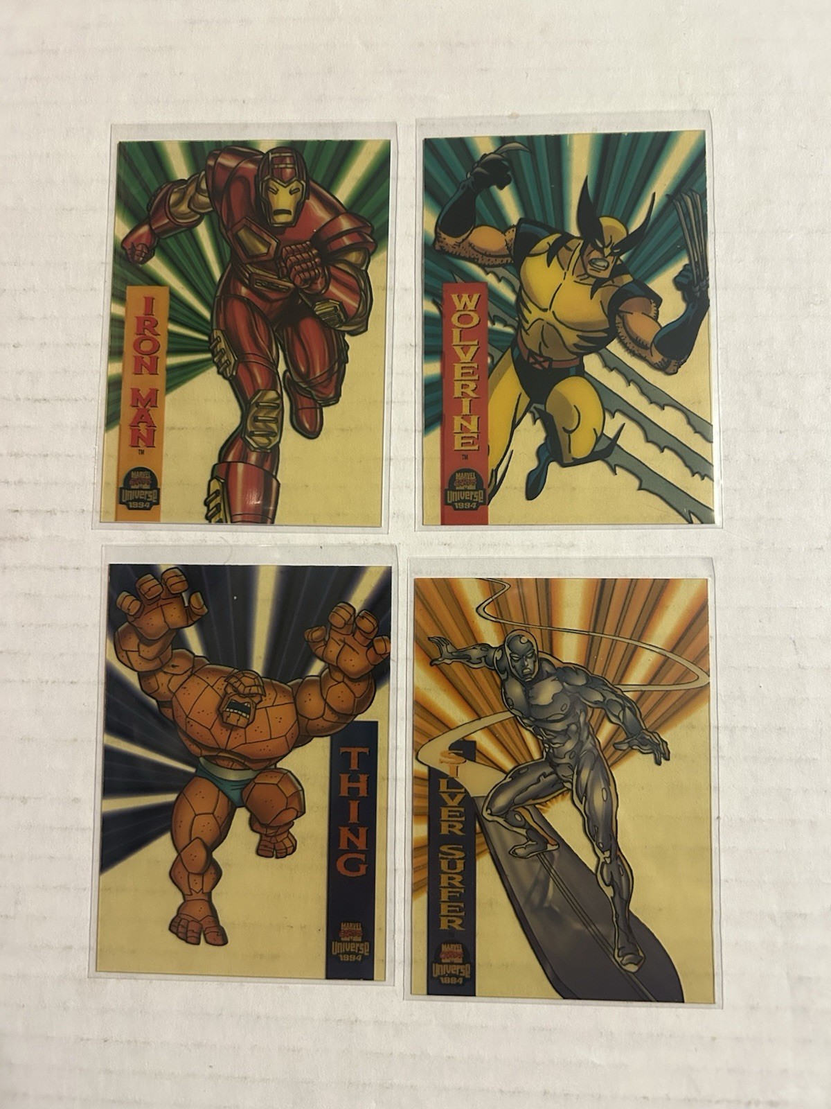 1994 MARVEL UNIVERSE SUSPENDED ANIMATION Wolverine Iron Man Thing Silver Surfer