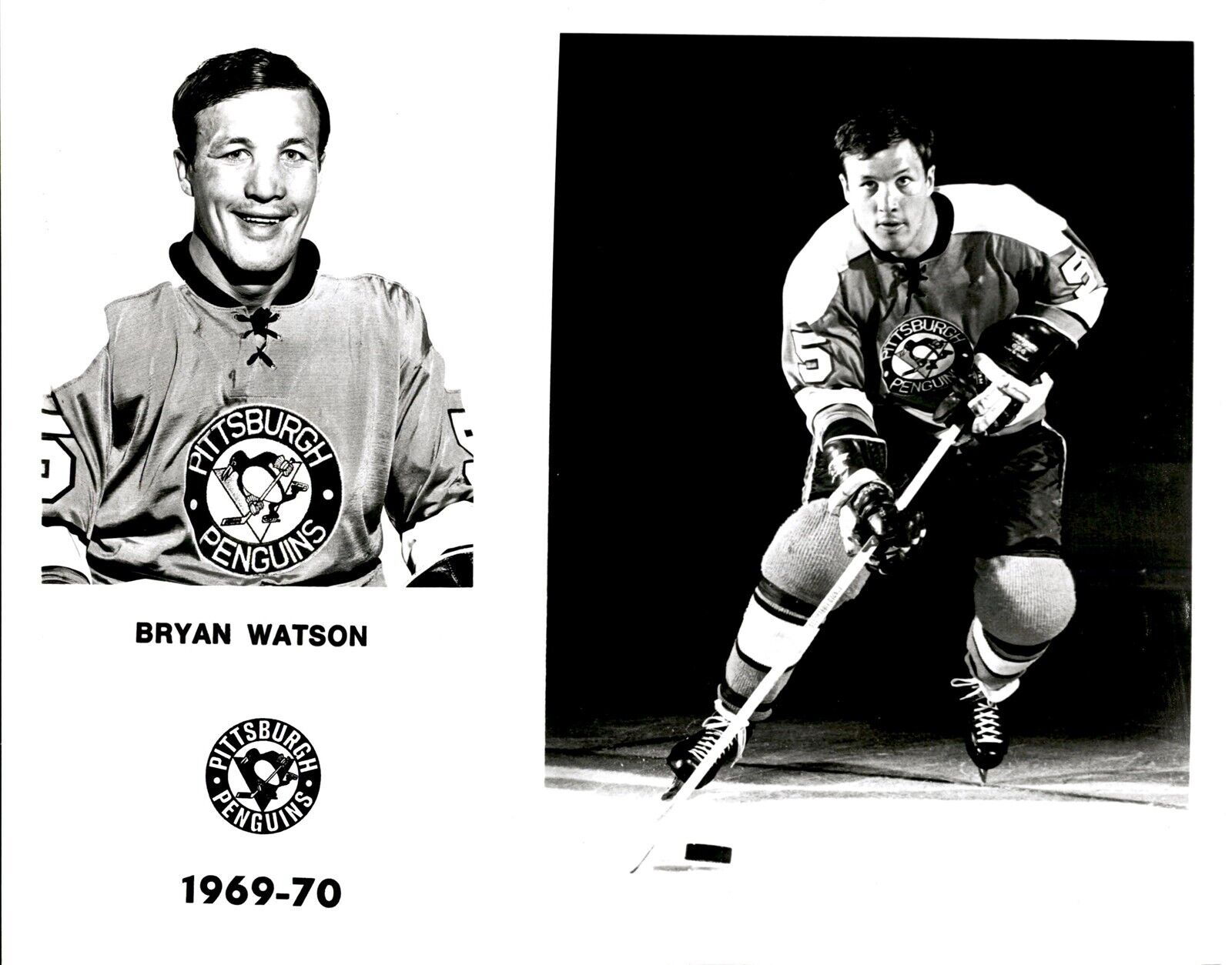 PF5 Original Photo BRYAN WATSON 1969-70 PITTSBURGH PENGUINS NHL HOCKEY DEFENSE