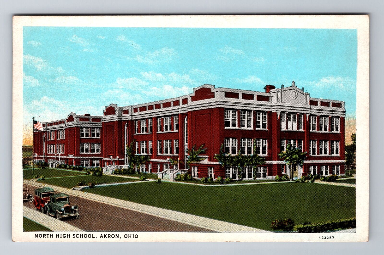 Akron OH-Ohio, North High School, Antique, Vintage Souvenir Postcard