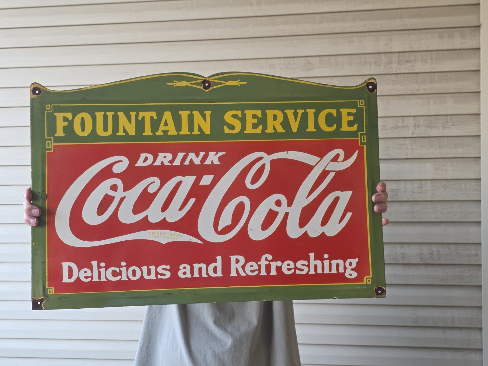 VINTAGE COCA COLA FOUNTAIN SERVICE PORCELAIN SIGN 27 VINTAGE COCA COLA FOUNTAIN SERVICE PORCELAIN SIGN 27