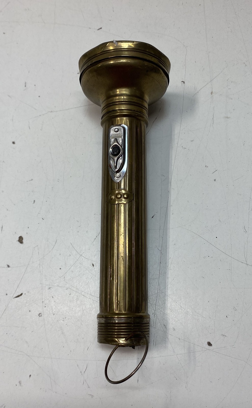 Vintage Estrela Brass Flashlight Ribbed Body Ring Hanger Made in India